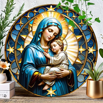 Catholic Decoration Our Lady and Baby Jesus Blue Mantle