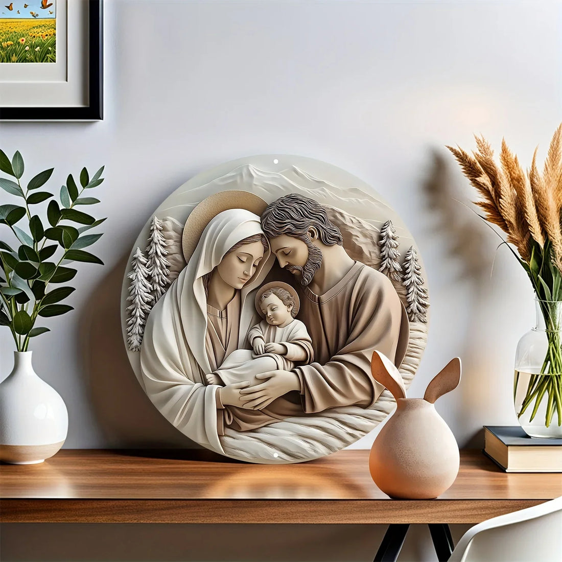 Catholic Decoration Holy Family in Natural Harmony