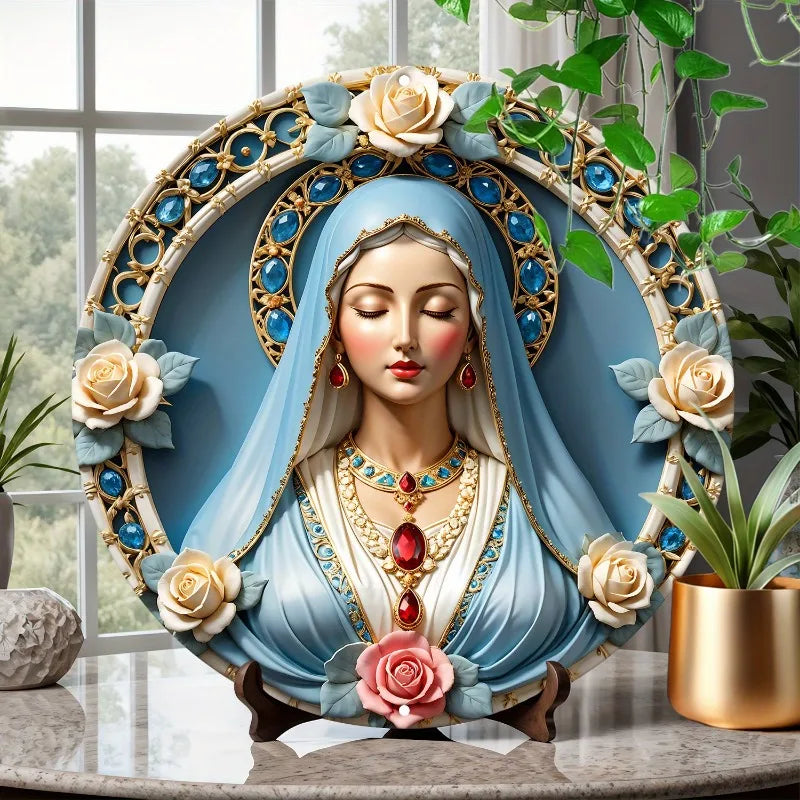 Catholic Decoration Our Lady Luxury with Stones and Flowers