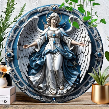 Catholic Decoration Celestial Angel in Shades of Blue and White